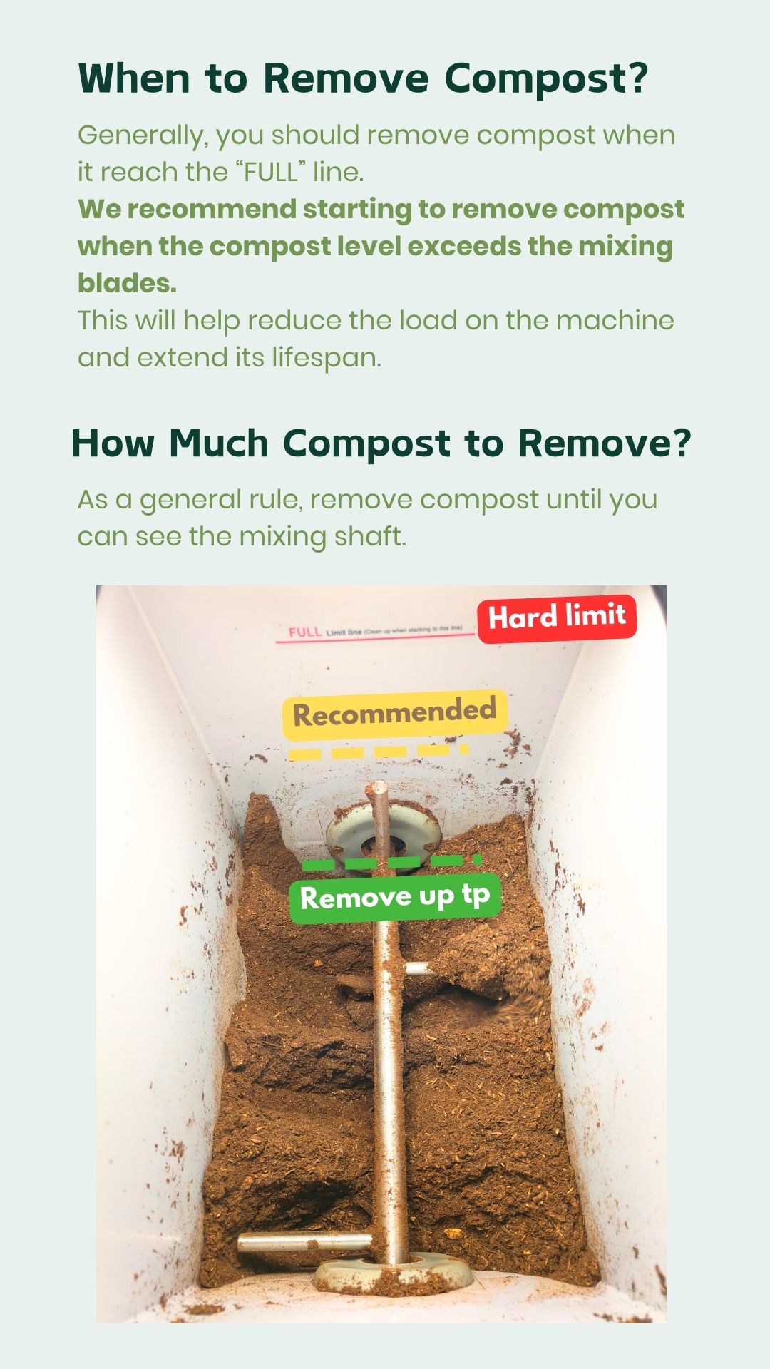 when and how to remove the compost from the geme composter